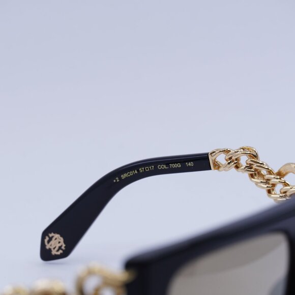 🕶️ New Roberto Cavalli SRC014M 700G Sunglasses - Black/Gold Frame - Picture 7 of 10